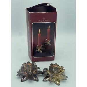 Royal Albert Vintage Candle Holders - Elegant Flower Design